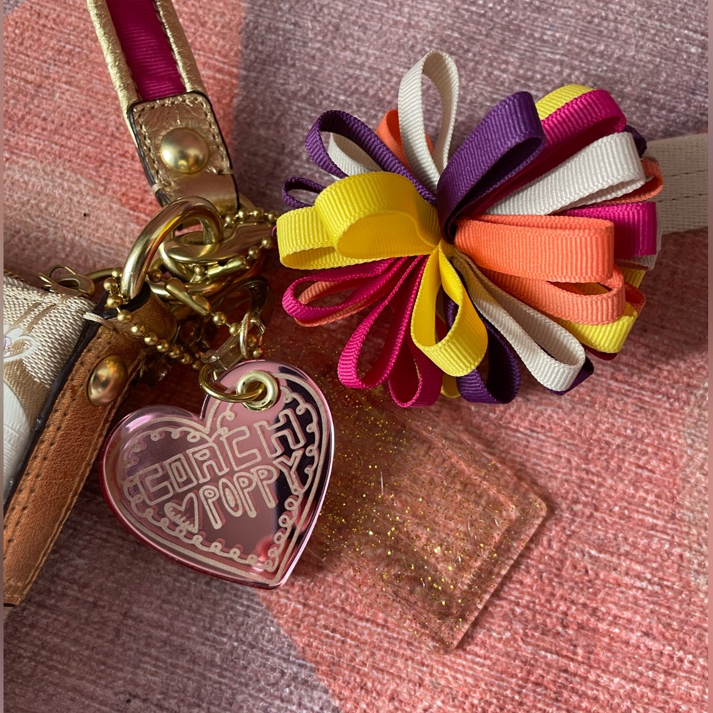 Coach Poppy Bag w/Charms and Double Straps - Picture 4 of 8
